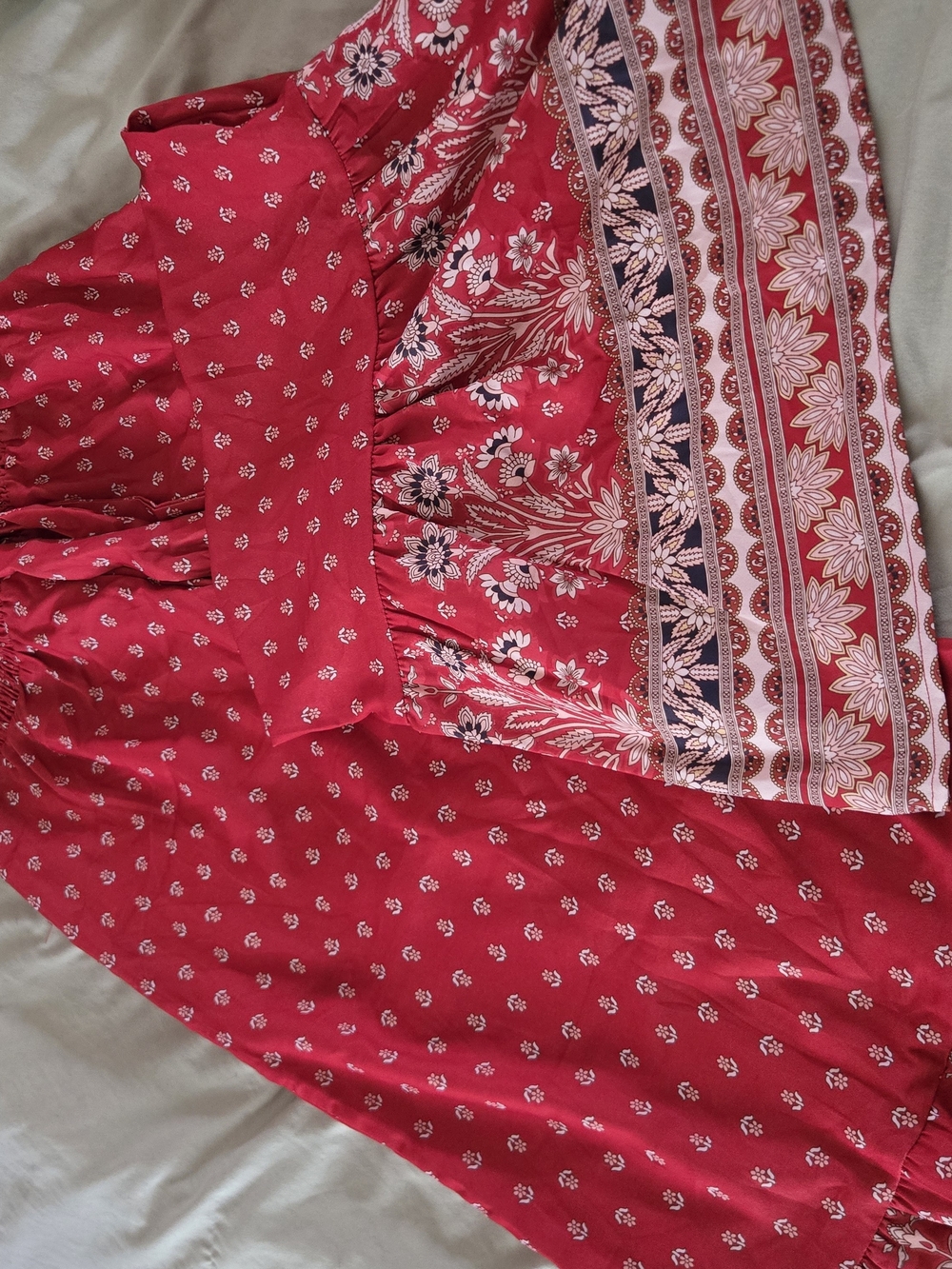 Grace Karin Womens Red Floral Printed Pants That Look Like A Skirt